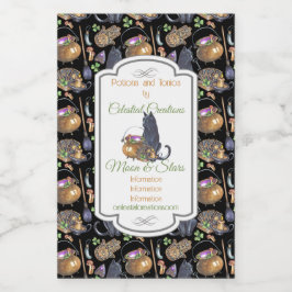 Erstellen Sie Ihre eigene Black Cat Tarot Magie Weinetikett