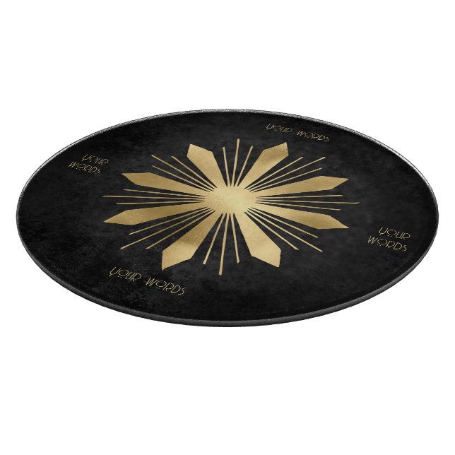 Erstellen Sie Ihre eigene Black & Gold Blume Manda Schneidebrett (Ecke)