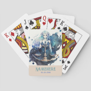 Erstellen Sie Ihre eigene Blue & Aquamarin Libra Z Spielkarten