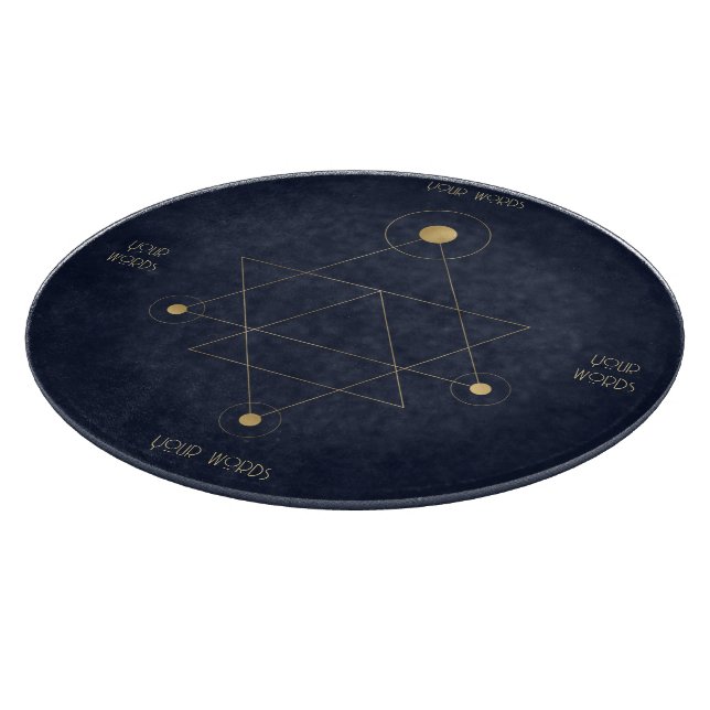 Erstellen Sie Ihre eigene Blue & Gold Sacred Geome Schneidebrett (Ecke)