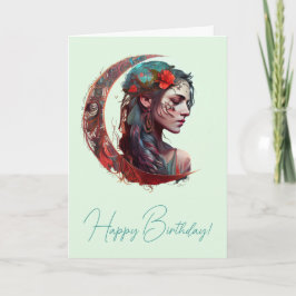 Erstellen Sie Ihre eigene Boho Crescent Moon Godde Feiertagskarte