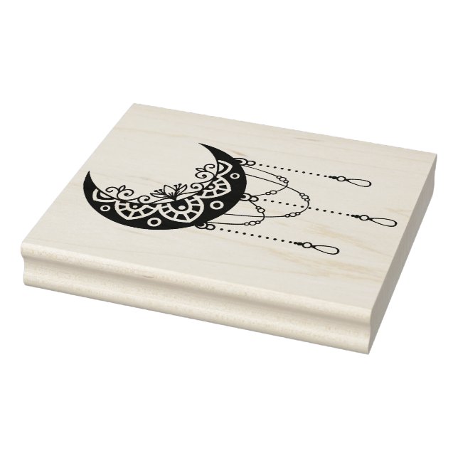 Erstellen Sie Ihre eigene Boho Leafmoon Silhouette Gummistempel (Stempel)