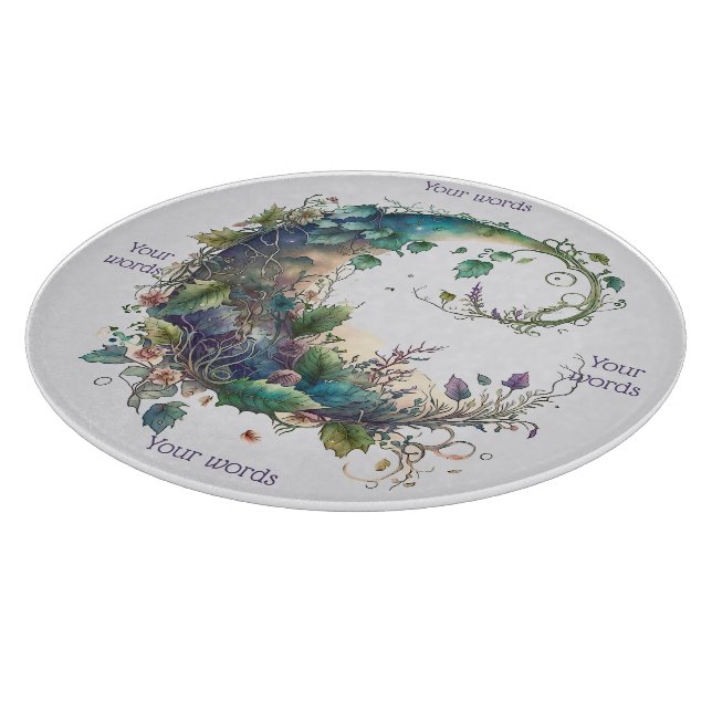 Erstellen Sie Ihre eigene Boho Wildblume Ivy Moon Schneidebrett (Ecke)