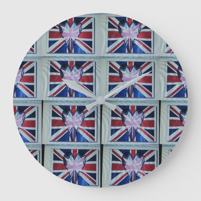 Erstellen Sie Ihre eigene britische Flagge. Große Wanduhr (Vorderseite)