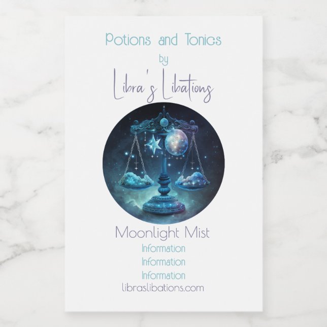 Erstellen Sie Ihre eigene Celestial Libra Zodiac Weinetikett (Einzelnes Label)