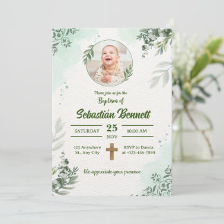 Erstellen Sie Ihre eigene Custom Foto Boy Baptisse Einladung
