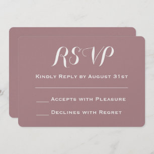 Erstellen Sie Ihre eigene Dusty Rose Wedding RSVP Einladung
