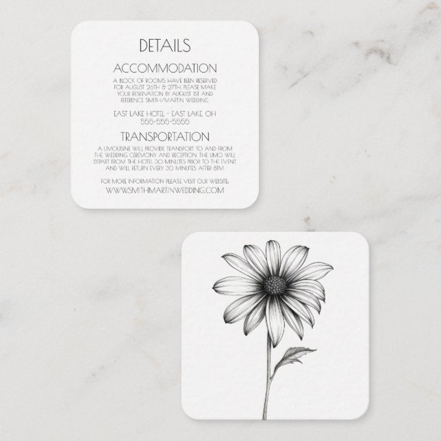 Erstellen Sie Ihre eigene - Einfache Schwarz/Weiß- Begleitkarte (Vorne/Hinten)