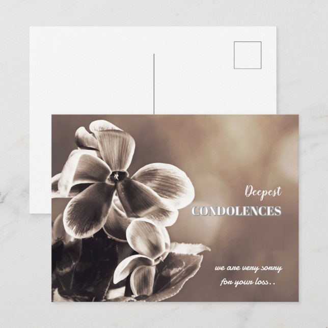 Erstellen Sie Ihre eigene einfache Vorlage Beileid Postkarte (Vorne/Hinten)