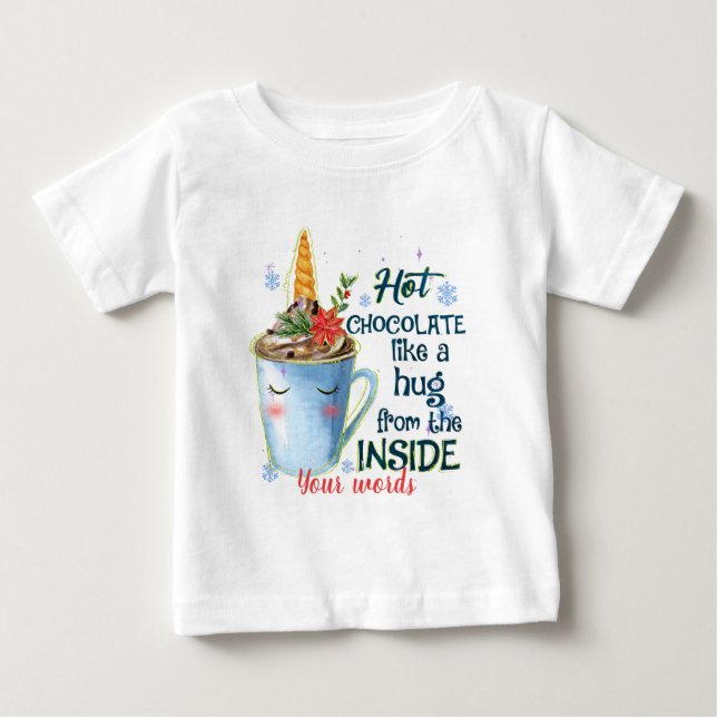 Erstellen Sie Ihre eigene Einhorn-heiße Schokolade Baby T-shirt (Vorderseite)