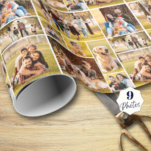 Erstellen Sie Ihre eigene einzigartige 9-Foto-Coll Geschenkpapier