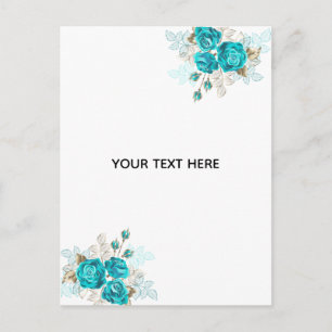 Erstellen Sie Ihre eigene elegante blaue Rose Ankündigungspostkarte