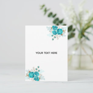 Erstellen Sie Ihre eigene elegante blaue Rose Feiertagspostkarte