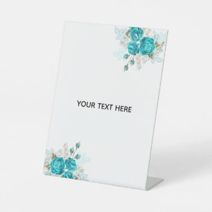 Erstellen Sie Ihre eigene elegante blaue Rose Sockelschild