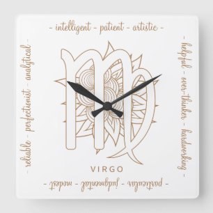 Erstellen Sie Ihre eigene elegante Gold & White Vi Quadratische Wanduhr