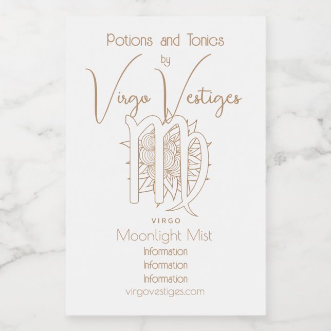 Erstellen Sie Ihre eigene elegante Gold & White Vi Weinetikett (Einzelnes Label)