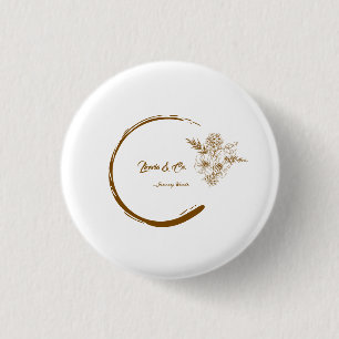 Erstellen Sie Ihre eigene elegante goldene florale Button