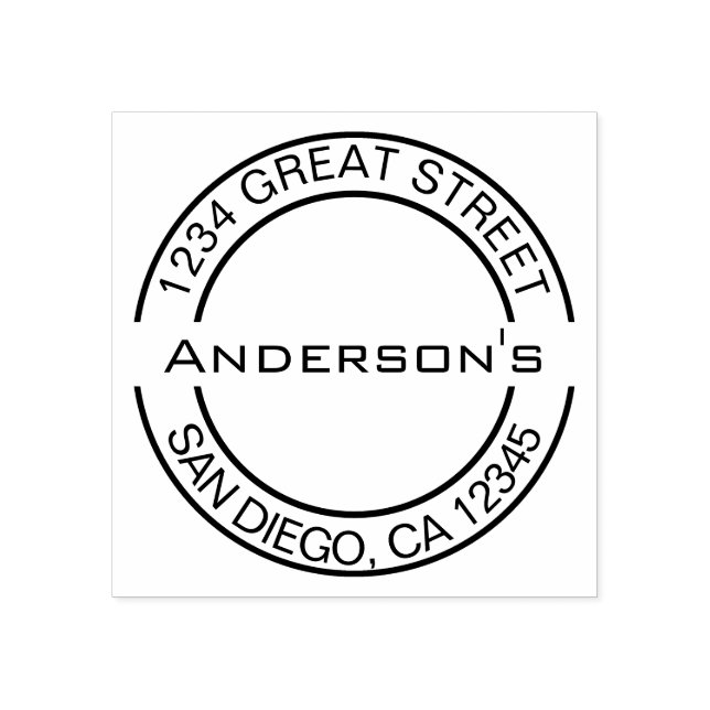 Erstellen Sie Ihre eigene elegante Round-Rücksende Gummistempel (Prägung)