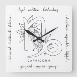 Erstellen Sie Ihre eigene elegante Schwarz-Weiß-Ka Quadratische Wanduhr