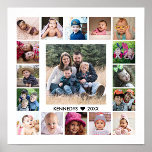 Erstellen Sie Ihre eigene Familienname 17 FotoColl Poster