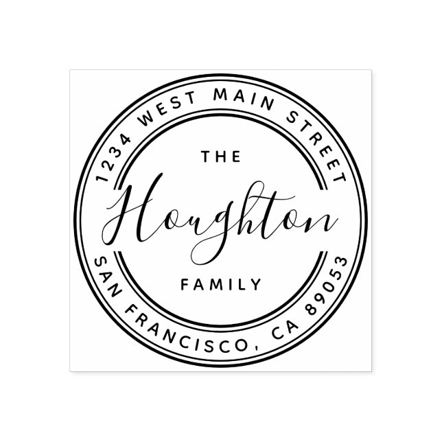 Erstellen Sie Ihre eigene Familienname Round-Rücks Gummistempel (Prägung)