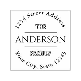 Erstellen Sie Ihre eigene Familienname Round-Rücks Permastempel