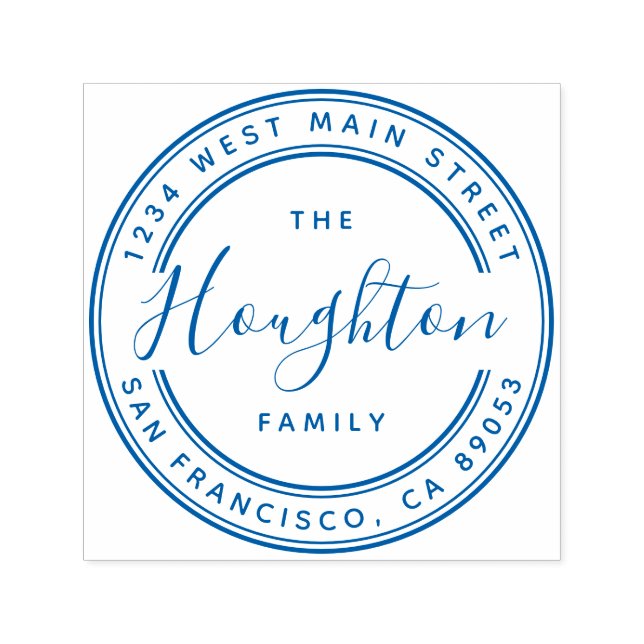 Erstellen Sie Ihre eigene Familienname Round-Rücks Permastempel (Design)