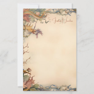 Erstellen Sie Ihre eigene Fantasy-Garten-Blumen-Sc Briefpapier
