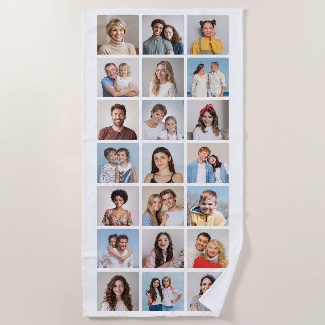 Erstellen Sie Ihre eigene Farbe für 21 Collage. Strandtuch (Vorderseite)