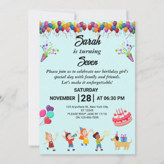 Erstellen Sie Ihre eigene farbenfrohe Geburtstagsp Einladung