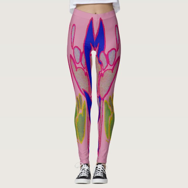 Erstellen Sie Ihre eigene farbenfrohe Korallenverk Leggings (Vorderseite)