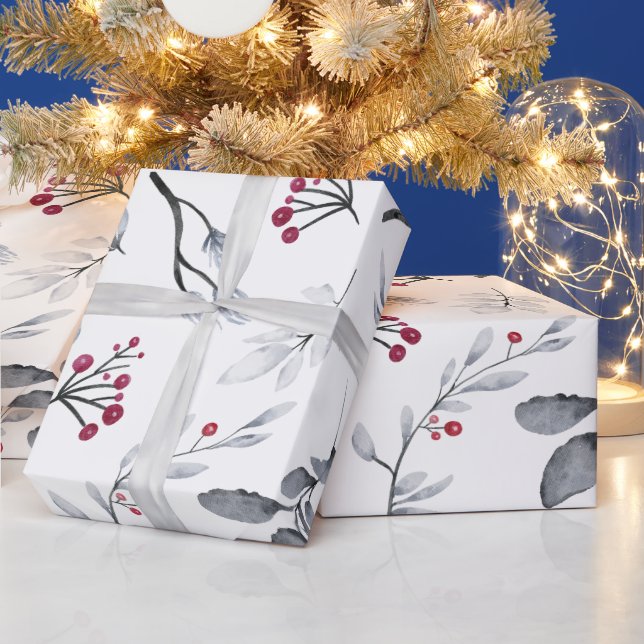 Erstellen Sie Ihre eigene Farbwahl Rot und Grau He Geschenkpapier (Feiertage)