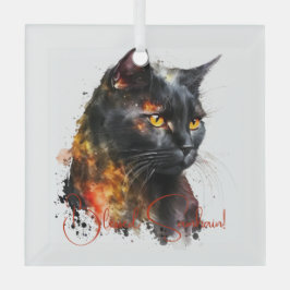 Erstellen Sie Ihre eigene feine schwarze Katze Ornament Aus Glas