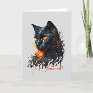 Erstellen Sie Ihre eigene, feine schwarze Katzenbü Feiertagskarte