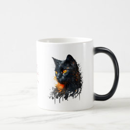 Erstellen Sie Ihre eigene, feine schwarze Katzenbü Verwandlungstasse