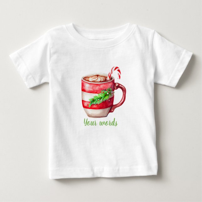 Erstellen Sie Ihre eigene festliche Pfefferminzlös Baby T-shirt (Vorderseite)