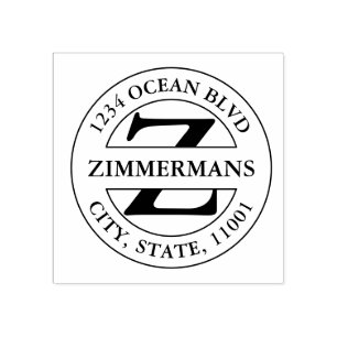 Erstellen Sie Ihre eigene fette moderne Monogrammr Gummistempel