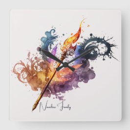 Erstellen Sie Ihre eigene Feuerwand Quadratische Wanduhr