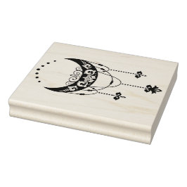 Erstellen Sie Ihre eigene Filigree Boho Moon Silho Gummistempel