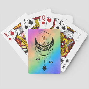 Erstellen Sie Ihre eigene Filigree Boho Moon Silho Spielkarten