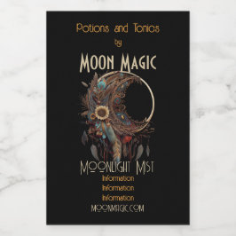 Erstellen Sie Ihre eigene Floral Paisley Boho Moon Weinetikett