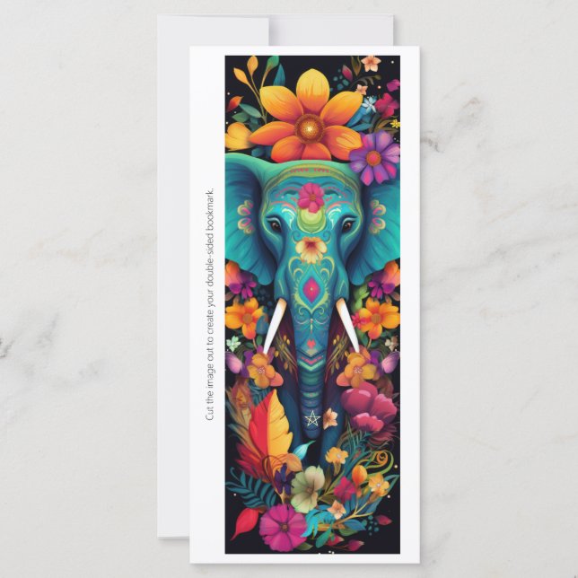 Erstellen Sie Ihre eigene florale blaue Elefanten- (Vorderseite)