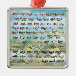 erstellen Sie Ihre eigene Flugzeugkarikatur Ornament Aus Metall