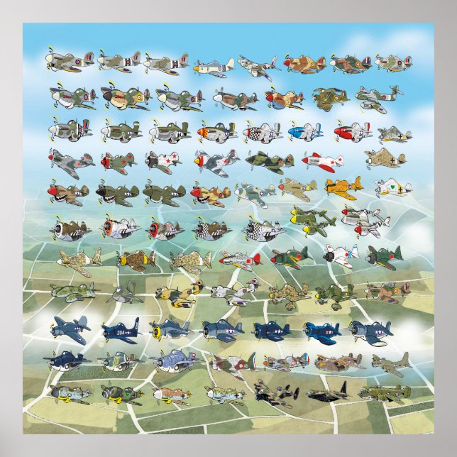 erstellen Sie Ihre eigene Flugzeugkarikatur Poster (Vorne)