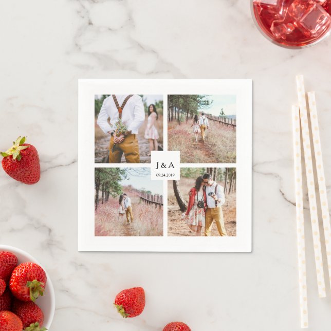 Erstellen Sie Ihre eigene Foto Collage elegante Ho Serviette (Beispiel)