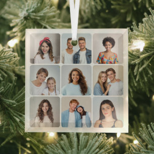 Erstellen Sie Ihre eigene Foto-Collage mit 9 abger Ornament Aus Glas