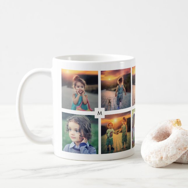 Erstellen Sie Ihre eigene Foto-Collage mit Monogra Kaffeetasse (Mit Donut)