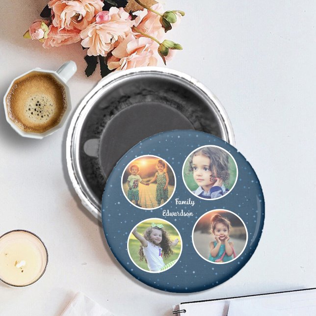 Erstellen Sie Ihre eigene Foto-Collage mit Monogra Magnet (Create your own keepsake, memories, family photo collage magnet. You can also add your own name.)