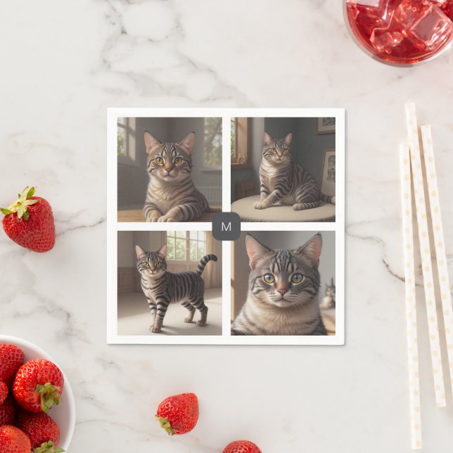 Erstellen Sie Ihre eigene Foto-Collage mit Monogra Serviette (Beispiel)