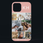 Erstellen Sie Ihre eigene Foto Collage & Text Farb Case-Mate iPhone Hülle<br><div class="desc">Viel Spaß beim Design Ihrer eigenen iPhone Gehäuse. Mit einer modernen instagram Foto Collage,  Initialen und Platz zum Hinzufügen eines eigenen Textes. Der Hintergrund ist mädchenhaft rosa,  kann aber in jede Farbe geändert werden.</div>
